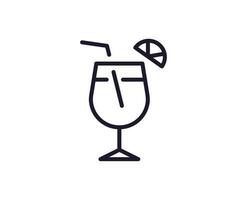 Drinks concept. Modern outline high quality illustration for banners, flyers and web sites. Editable stroke in trendy flat style. Line icon of drink vector