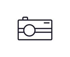 Camera concept. Single premium editable stroke pictogram perfect for logos, mobile apps, online shops and web sites. Vector symbol isolated on white background.