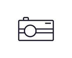 Camera concept. Single premium editable stroke pictogram perfect for logos, mobile apps, online shops and web sites. Vector symbol isolated on white background.