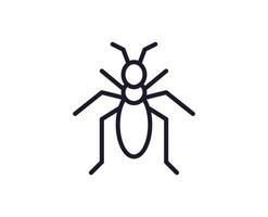 Bug concept. Single premium editable stroke pictogram perfect for logos, mobile apps, online shops and web sites. Vector symbol isolated on white background.