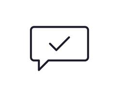 Single line icon of check High quality vector illustration for design, web sites, internet shops, online books etc. Editable stroke in trendy flat style isolated on white background