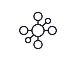 Atom line icon on white background vector