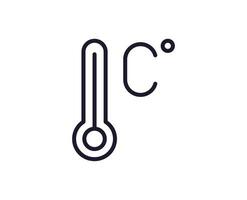 Health symbol. Vector sign for web sites, adverts, UI, internet shops and stores. Editable stroke. Vector line icon of thermometer