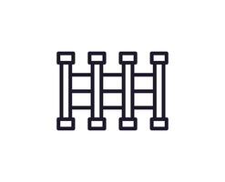 Fence concept. Modern outline high quality illustration for banners, flyers and web sites. Editable stroke in trendy flat style. Line icon of fence vector