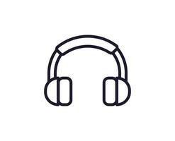 Single line icon of headphones on isolated white background. High quality editable stroke for mobile apps, web design, websites, online shops etc. vector