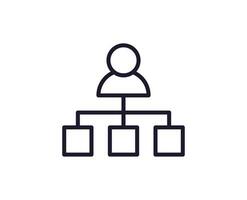 Hierarchy concept. Single premium editable stroke pictogram perfect for logos, mobile apps, online shops and web sites. Vector symbol isolated on white background.