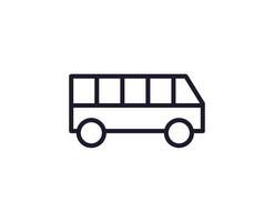 Education sign. Vector symbol drawn in trendy line style. Perfect for mobile apps, online shops, stores, adverts, UI. Editable stroke. Line icon of school bus