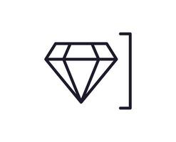 Diamond concept. Single premium editable stroke pictogram perfect for logos, mobile apps, online shops and web sites. Vector symbol isolated on white background.