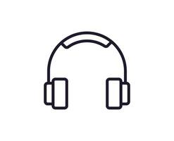 Single line icon of headphones on isolated white background. High quality editable stroke for mobile apps, web design, websites, online shops etc. vector