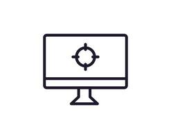 Computer line icon on white background vector
