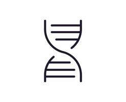 Healthcare concept. Vector sign drawn in line style for web sites, UI, apps, shops, stores, adverts. Editable stroke. Vector line icon of DNA molecule