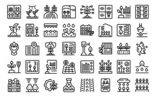 Precision farming icons set outline vector. Smart farm vector