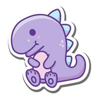 Cute Dinosaur Stickers Illustration vector