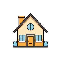 House Colourful Isolated Flat Picture. Perfect for different cards, textile, web sites, apps vector