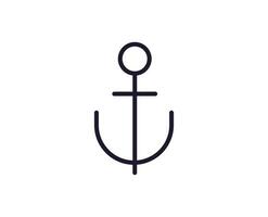 Anchor line icon on white background vector