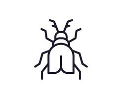 Bug concept. Single premium editable stroke pictogram perfect for logos, mobile apps, online shops and web sites. Vector symbol isolated on white background.