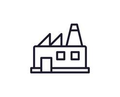 Single line icon of factory on isolated white background. High quality editable stroke for mobile apps, web design, websites, online shops etc. vector