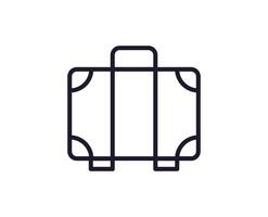 Single line icon of suitcase on isolated white background. High quality editable stroke for mobile apps, web design, websites, online shops etc. vector