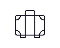 Single line icon of suitcase on isolated white background. High quality editable stroke for mobile apps, web design, websites, online shops etc. vector