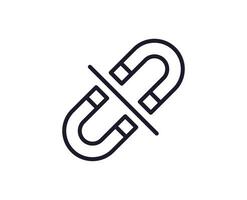 Single line icon of magnet on isolated white background. High quality editable stroke for mobile apps, web design, websites, online shops etc. vector