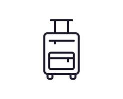 Single line icon of suitcase on isolated white background. High quality editable stroke for mobile apps, web design, websites, online shops etc. vector