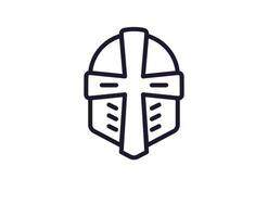 Single line icon of helmet on isolated white background. High quality editable stroke for mobile apps, web design, websites, online shops etc. vector