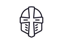 Single line icon of helmet on isolated white background. High quality editable stroke for mobile apps, web design, websites, online shops etc. vector