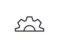 Gear concept. Single premium editable stroke pictogram perfect for logos, mobile apps, online shops and web sites. Vector symbol isolated on white background.