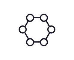 Atom line icon on white background vector