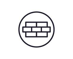 Single line icon of brick on isolated white background. High quality editable stroke for mobile apps, web design, websites, online shops etc. vector