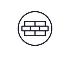 Single line icon of brick on isolated white background. High quality editable stroke for mobile apps, web design, websites, online shops etc. vector