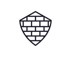 Single line icon of brick on isolated white background. High quality editable stroke for mobile apps, web design, websites, online shops etc. vector