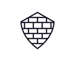 Single line icon of brick on isolated white background. High quality editable stroke for mobile apps, web design, websites, online shops etc. vector