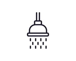 Single line icon of shower on isolated white background. High quality editable stroke for mobile apps, web design, websites, online shops etc. vector