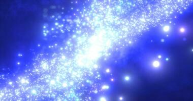 Abstract blue energy magic round particles round with bokeh effect glowing background photo