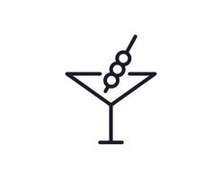 Single line icon of cocktail on isolated white background. High quality editable stroke for mobile apps, web design, websites, online shops etc. vector