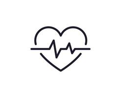 Healthcare concept. Vector sign drawn in line style for web sites, UI, apps, shops, stores, adverts. Editable stroke. Vector line icon of ECG or pulse