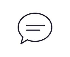 Speech bubble line icon on white background vector