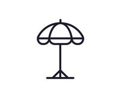 Umbrella vector line icon. Premium quality logo for web sites, design, online shops, companies, books, advertisements. Black outline pictogram isolated on white background