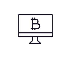 Single line icon of crypto on isolated white background. High quality editable stroke for mobile apps, web design, websites, online shops etc. vector