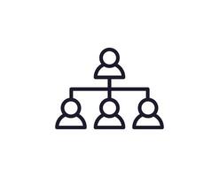 Hierarchy concept. Single premium editable stroke pictogram perfect for logos, mobile apps, online shops and web sites. Vector symbol isolated on white background.