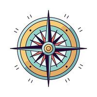 Compass Flat Illustration. Perfect for different cards, textile, web sites, apps vector