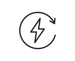 Energy concept. Modern outline high quality illustration for banners, flyers and web sites. Editable stroke in trendy flat style. Line icon of energy vector