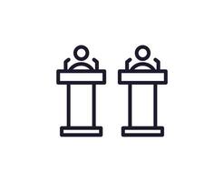 Single line icon of election on isolated white background. High quality editable stroke for mobile apps, web design, websites, online shops etc. vector