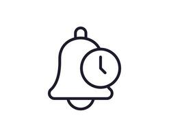 Single line icon of bell on isolated white background. High quality editable stroke for mobile apps, web design, websites, online shops etc. vector