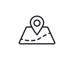 Camping line icon on white background vector