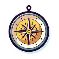 Compass Vector Flat Illustration. Perfect for different cards, textile, web sites, apps