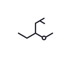 Single line icon of molecule High quality vector illustration for design, web sites, internet shops, online books etc. Editable stroke in trendy flat style isolated on white background