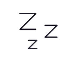 Sport, fitness and weight loss concept. Trendy sign drawn in line style. Perfect for web sites, apps, UI, adverts. Editable stroke. Vector line icon of sleeping
