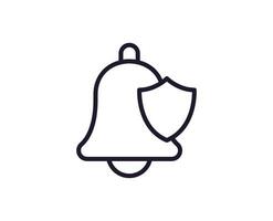 Single line icon of bell on isolated white background. High quality editable stroke for mobile apps, web design, websites, online shops etc. vector